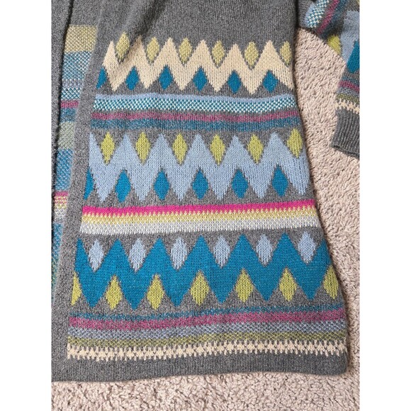 Christopher Banks Open Longer Sweater Cardigan Hoodie Gray Stripes size XL - Picture 5 of 6